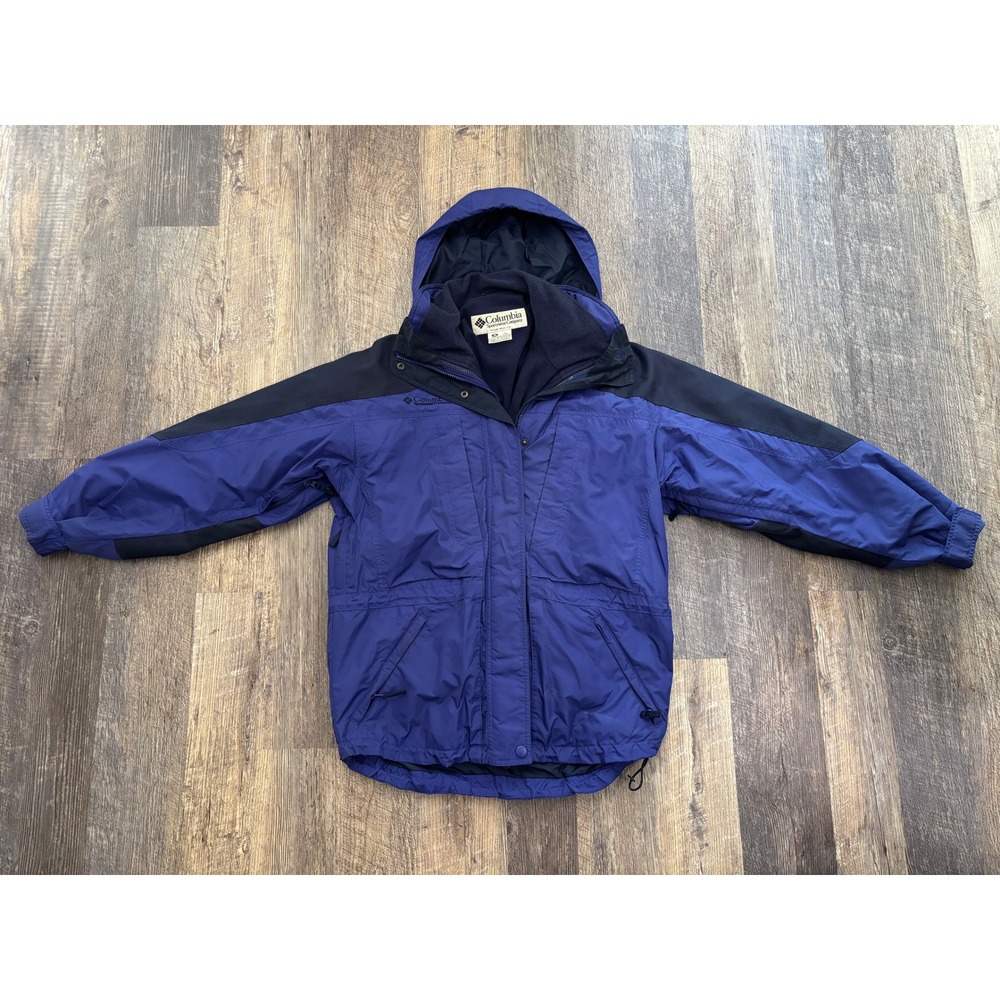 Columbia Sportswear Womens Blue Black Hooded Parka Jacket SL 7043 Size M